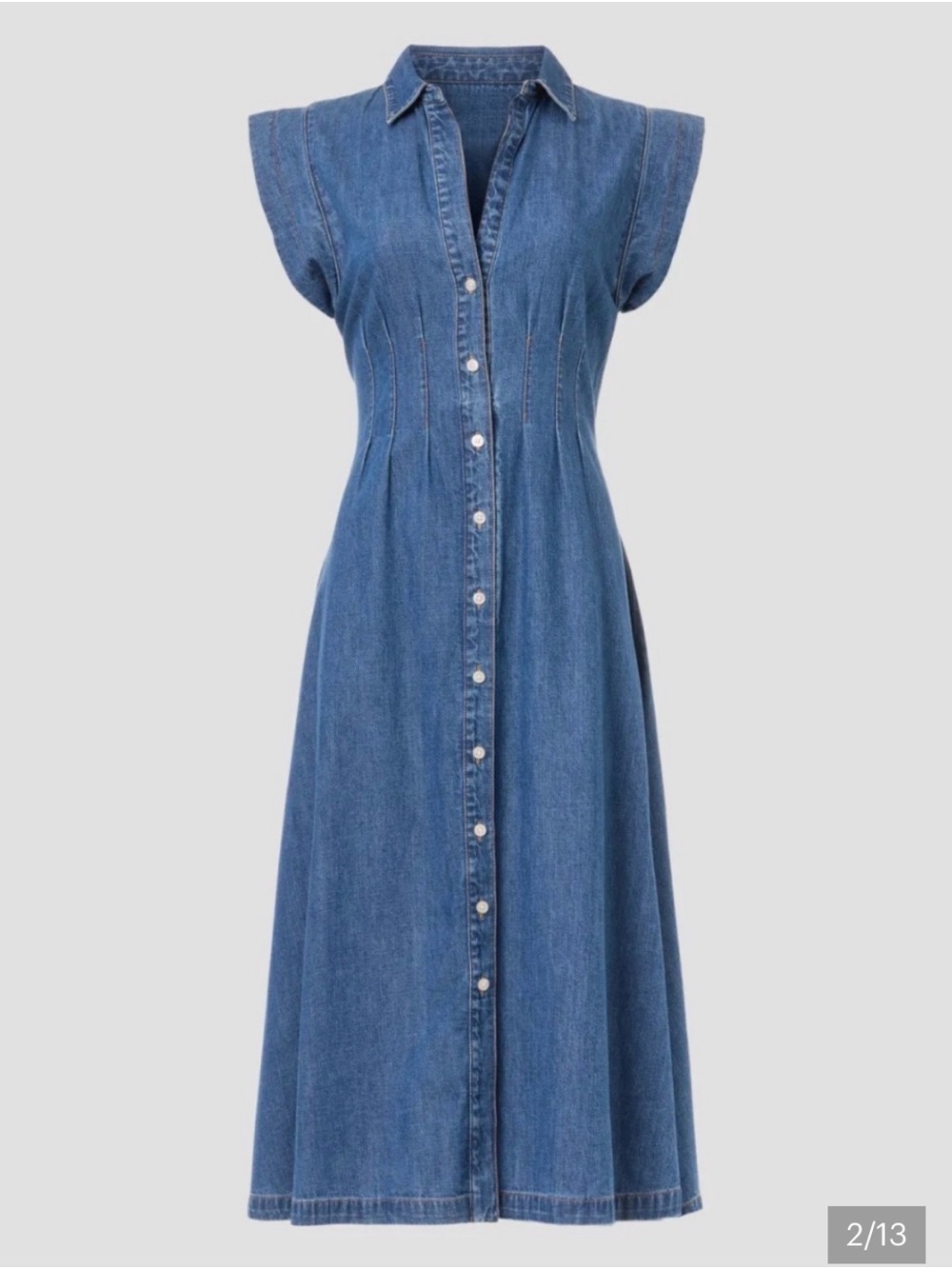 Veronica Beard Rubin Denim Midi dress - Picture 6 of 6